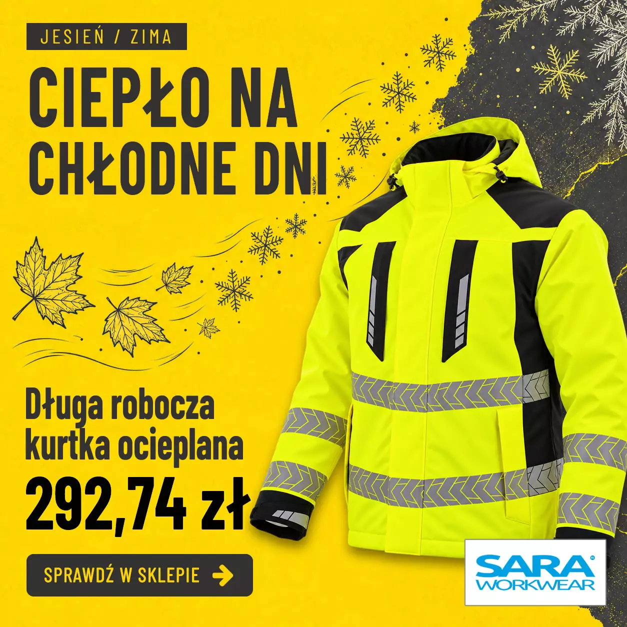 Kurtka ocieplana odblaskowa Sara Drogowiec Comfort Winter
