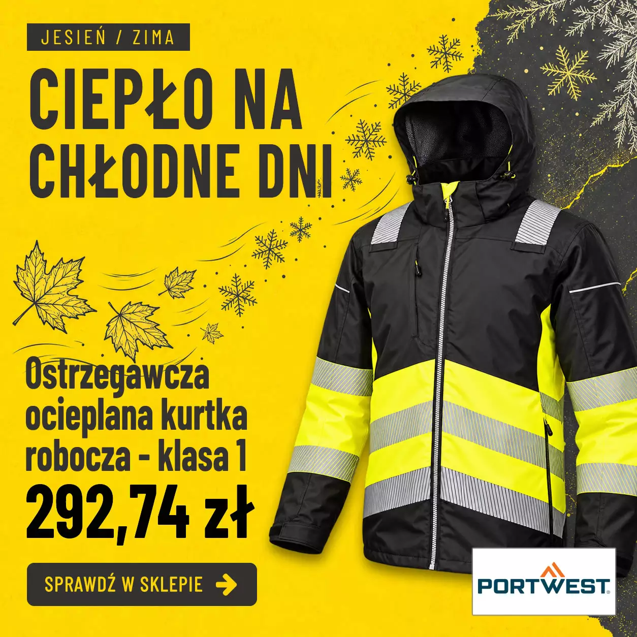 Kurtka ostrzegawcza klasa 1 Portwest PW364